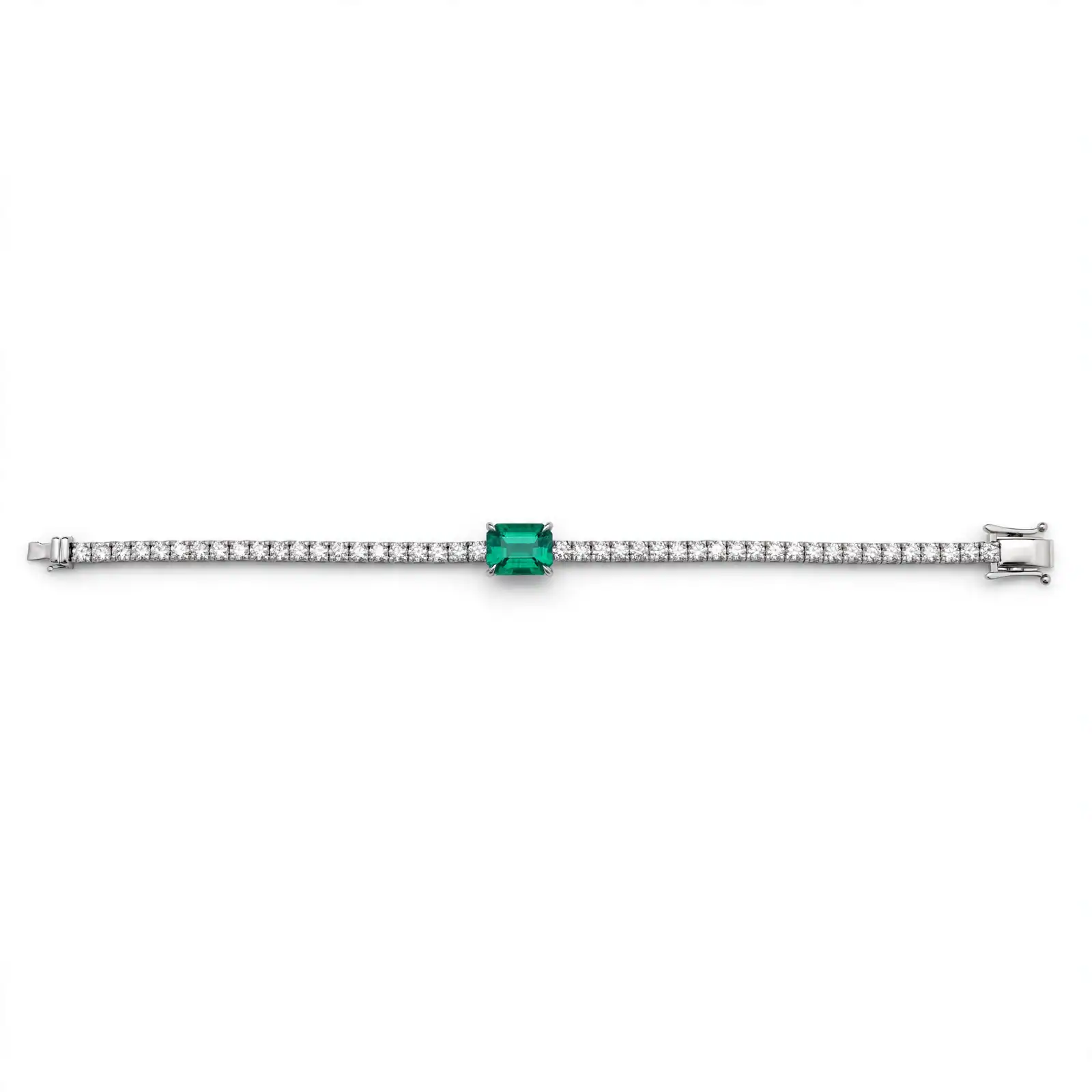 1.35ct Lab-Grown Emerald Diamond Tennis Bracelet in 18K Gold