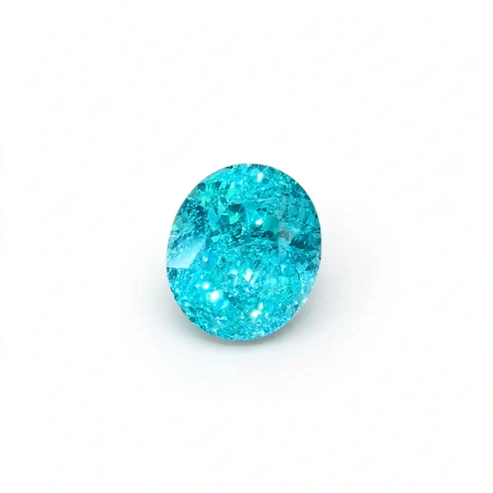 10ct Neon Turquoise Oval Cut Lab-Grown Paraíba Tourmaline
